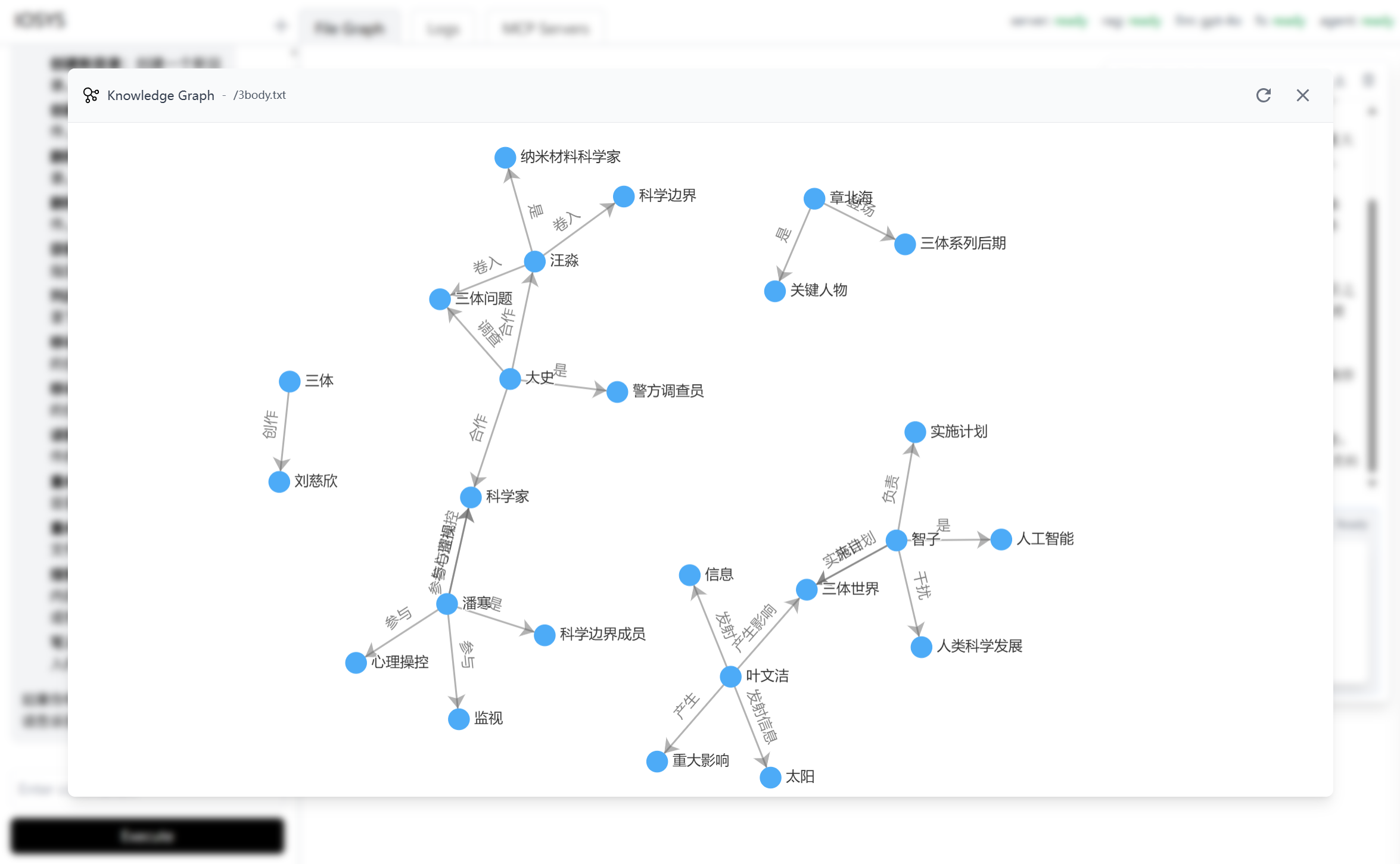 Knowledge Graph Demo for The Three-Body Problem